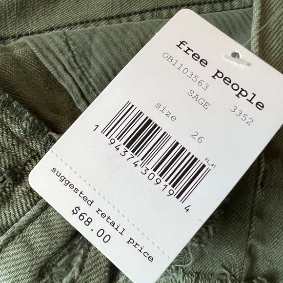 Free People distressed denim shorts, 26, Sage - Picture 3 of 8
